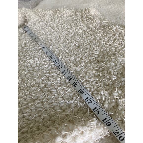 Vince Camuto Mock Neck Textured Fringe 3/4 Sleeve Cropped Sweater Sz S - Picture 7 of 12